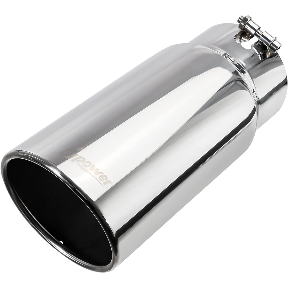 Upower Universal diesel truck car exhaust chip 4 inch inlet 6 inch outlet length 15 inch stainless steel bolt -on