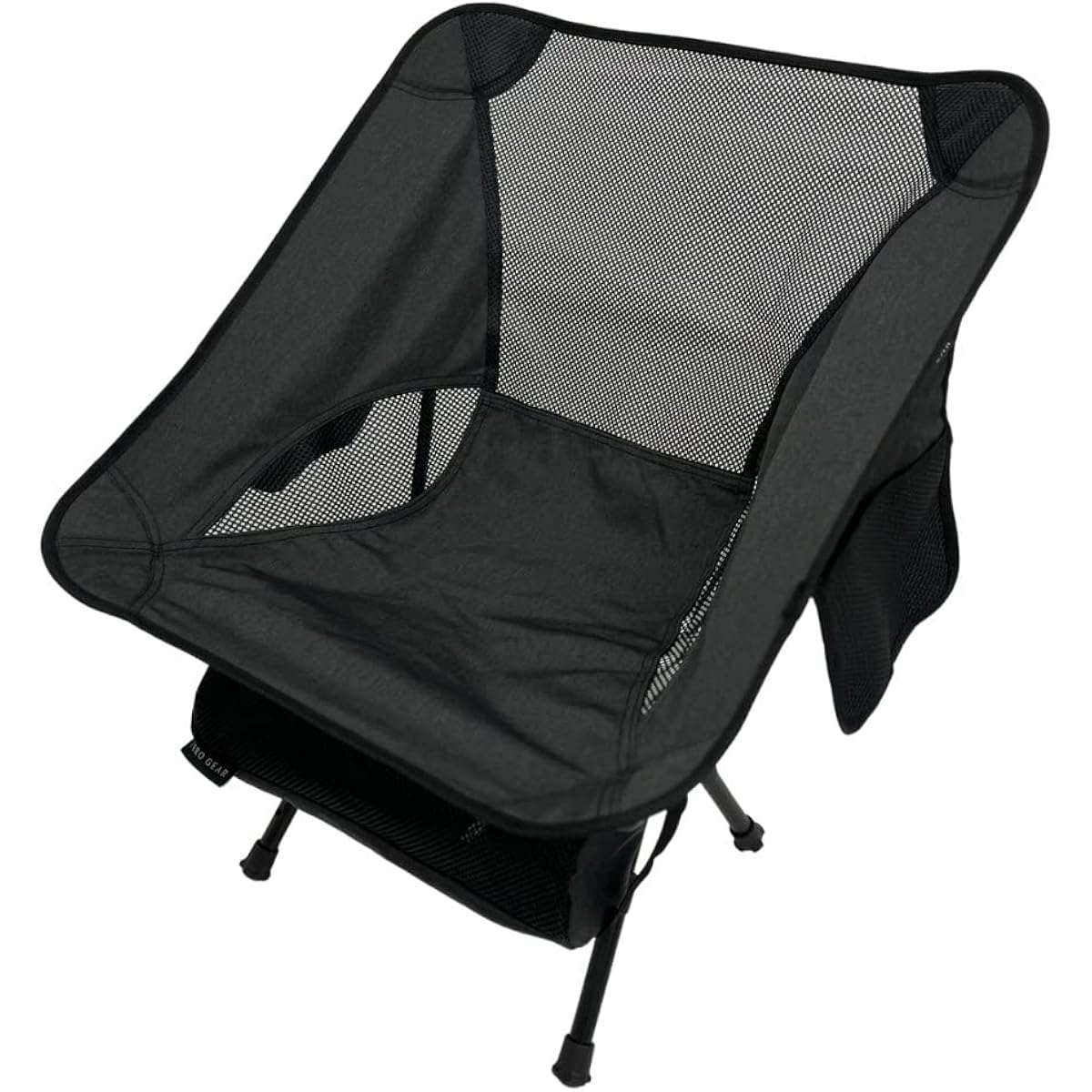 [Domestic Durability Tested] ZERO GEAR Personal Chair, Folding Chair, Aluminum, Ultra Lightweight, 3 Height Adjustments, Compact Chair, Storage Bag Included, Chair Ring, Camping Chair Zero, Outdoor Chair, Adjustable (Black)