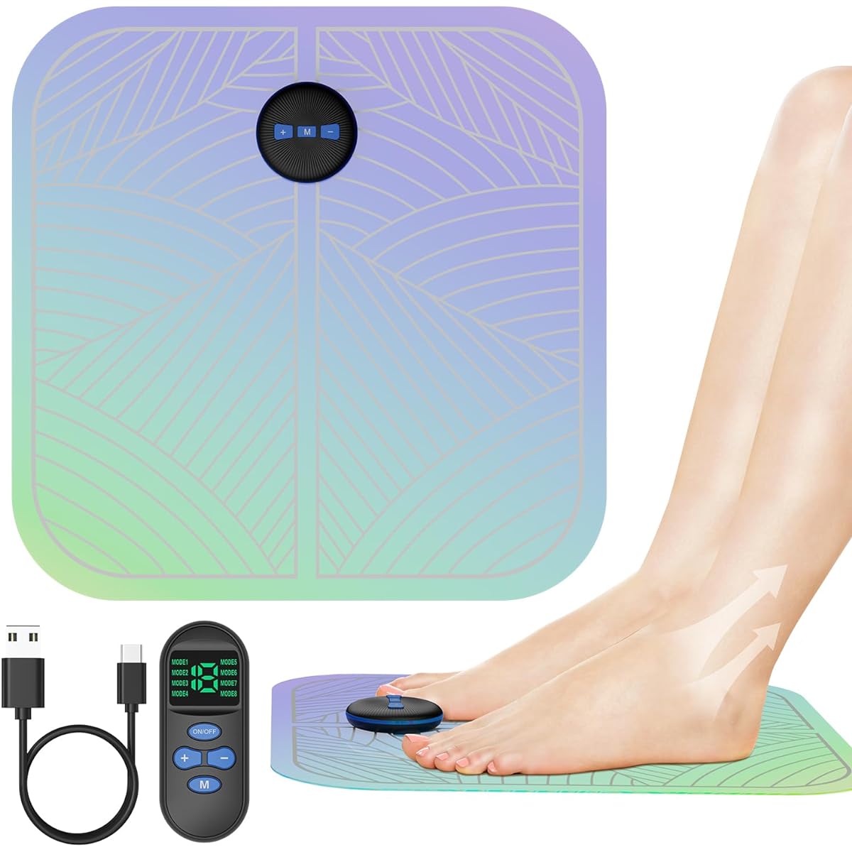 Lahee Foot Mat EMS Foot Care Training LEG RELAX Calf Thigh Sole Leg Strength Washable Mat Soft Fabric 8 Modes 19 Levels Easy to Carry Unisex Respect for the Aged Day Gift Japanese Instruction Manual