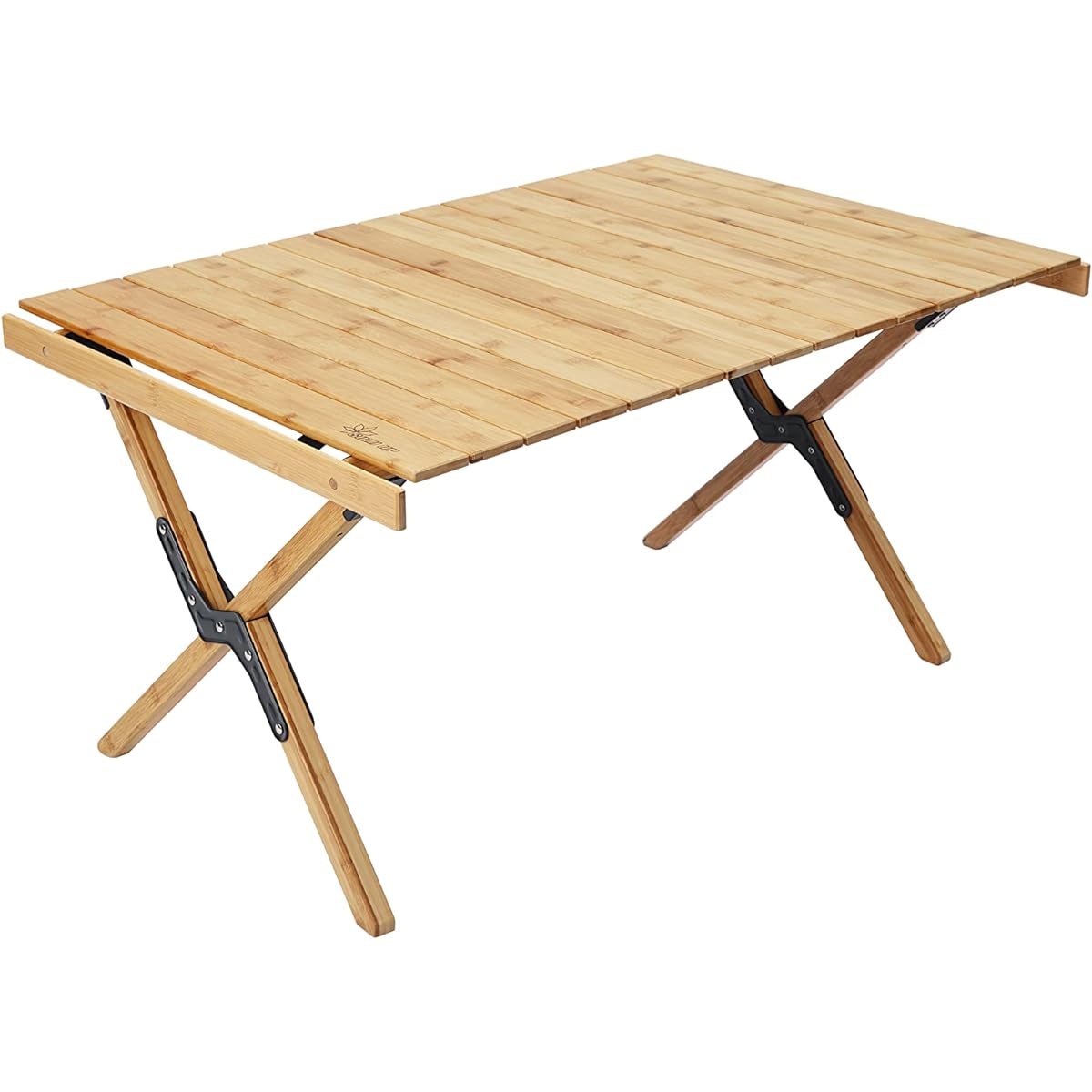 【limited! ] SOLO UP Outdoor Table Bamboo Roll Table Folding Bamboo Roll Top Table Camping Compact Easy Assembly Storage Bag Included M-4012