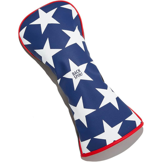 BACK SPIN! STAR PU Head Cover for Driver Backspin Synthetic Leather Head Cover for Driver Star Pattern Stylish Flashy Cool White Black Red