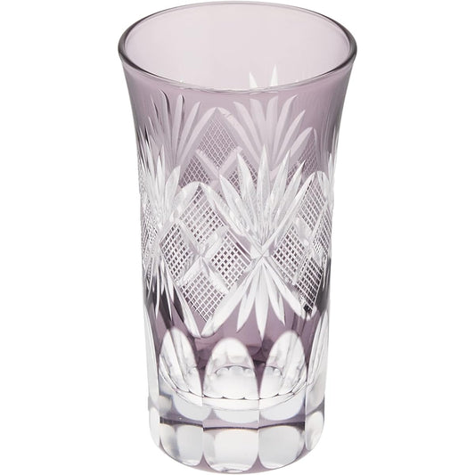 Tajima Glass Edo Purple Kiriko Sip Beer/Uoko Kiriko Purple