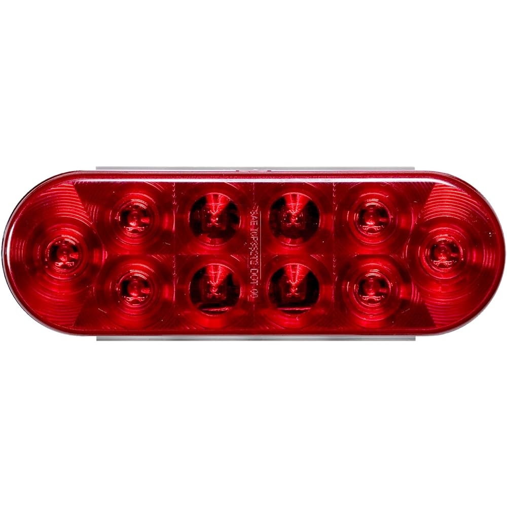 OPTRONICS 6 inch elliptical eyelet mounting Super diode LED light red stop/turn/tail high durability waterproof