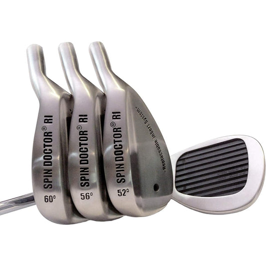 Spin Doctor RI Golf Wedges with Interchangeable Insert System | Steel Wedges | New 52° Pitching Wedge, 56° Sand Wedge, 60° Lob Wedge - Reverse Groove and Titanium Insert - Right Hand (Set of 3)
