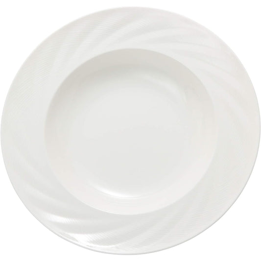 NARUMI Pasta Plate Sense Relief 29cm Soup Plate Rim Plate White Stylish Simple Microwave Warming/Dishwasher Safe 51800-5772