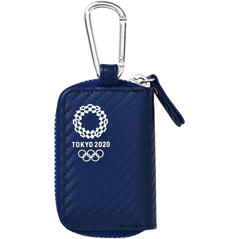 Tokyo 2020 Officially Licensed Product Smart Key Case TK48 Carbon Navy Olympic Emblem