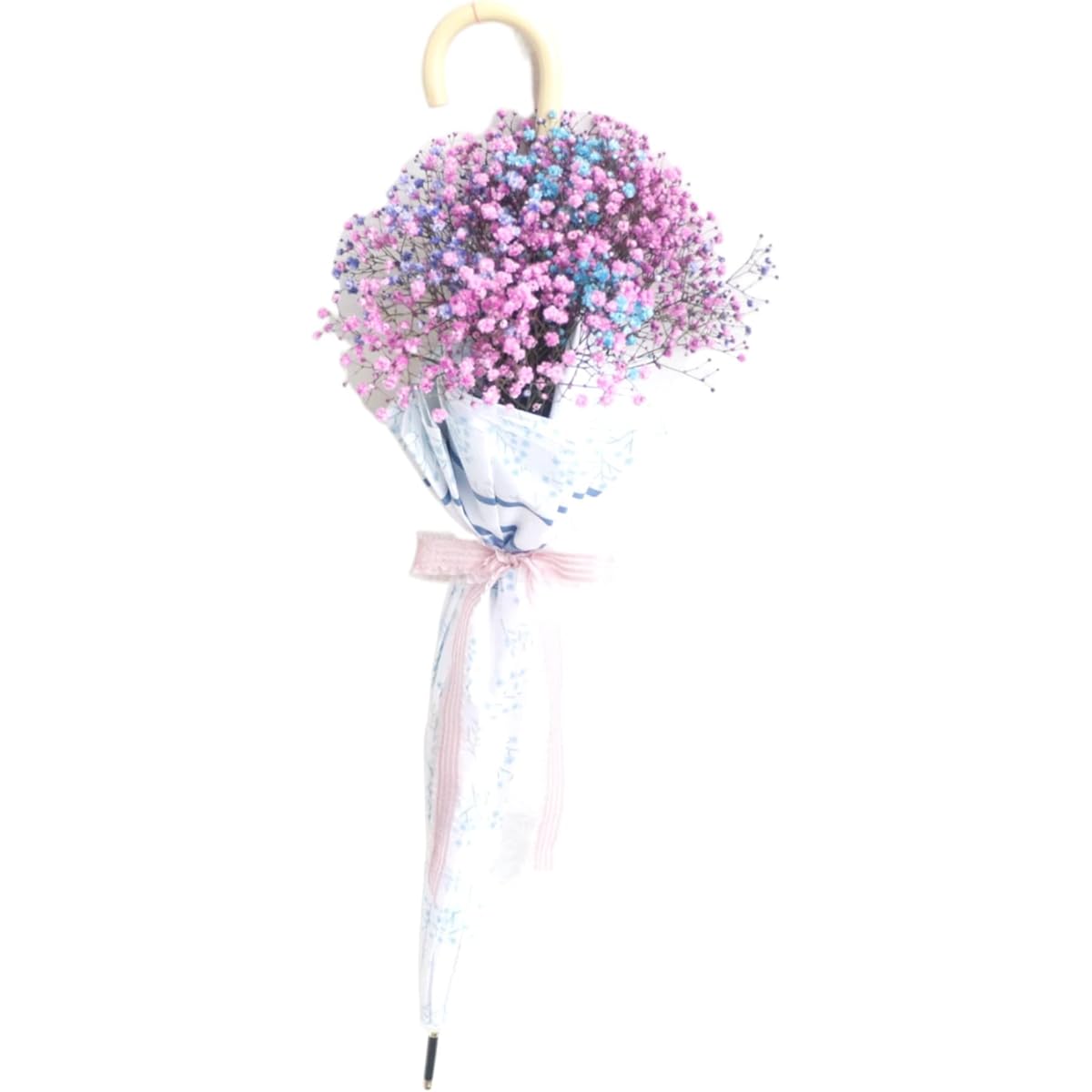 Umbrella Bouquet Gypsophila ribbon pattern