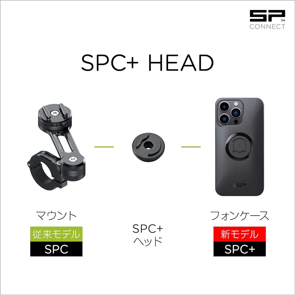 SP Connect Daytona Motorcycle Smartphone Holder Mount Head Optional Item SP Head SPC+ Black 35219