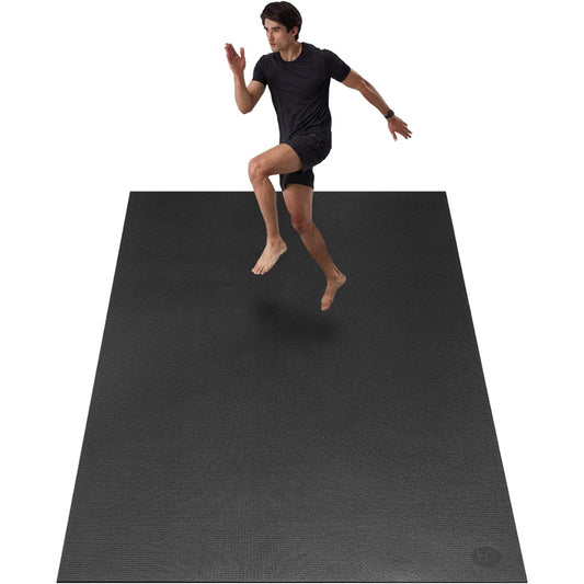 YUREN Yoga Mat Thick 6mm Wide 122*183cm Exercise Mat Aero Bike Training Mat Shock Absorption Anti-Slip Multifunctional Durable Non-toxic Storage Band Included