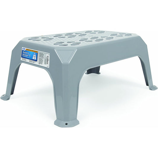 CAMCO Durable Large Steps Tool -Platform with texture -Slipping prevention | Lightweight & sturdy | RV, trailer, trucks ideal | 400 pound capacity | 23 x 16 x 9 inch - gray (43470)