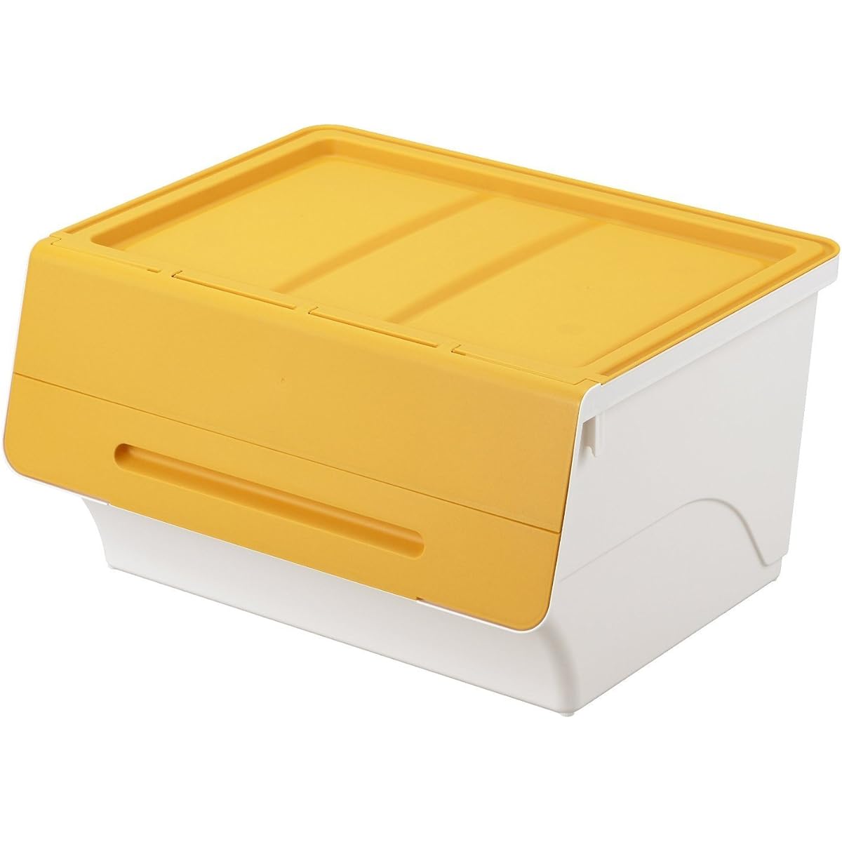 [Stacking storage box bulk purchase set] Flock Wide 30 Yellow/White Set of 6