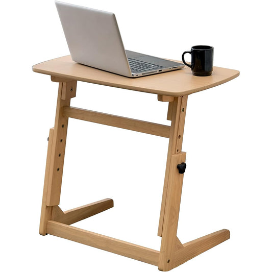 Hagihara Side Table, Sofa Table, Computer Table, PC Desk [4 Levels of Height Adjustment] Studying, Working from Home, Telework, Reduces Rolling, Width 65, Natural VT-7973NA