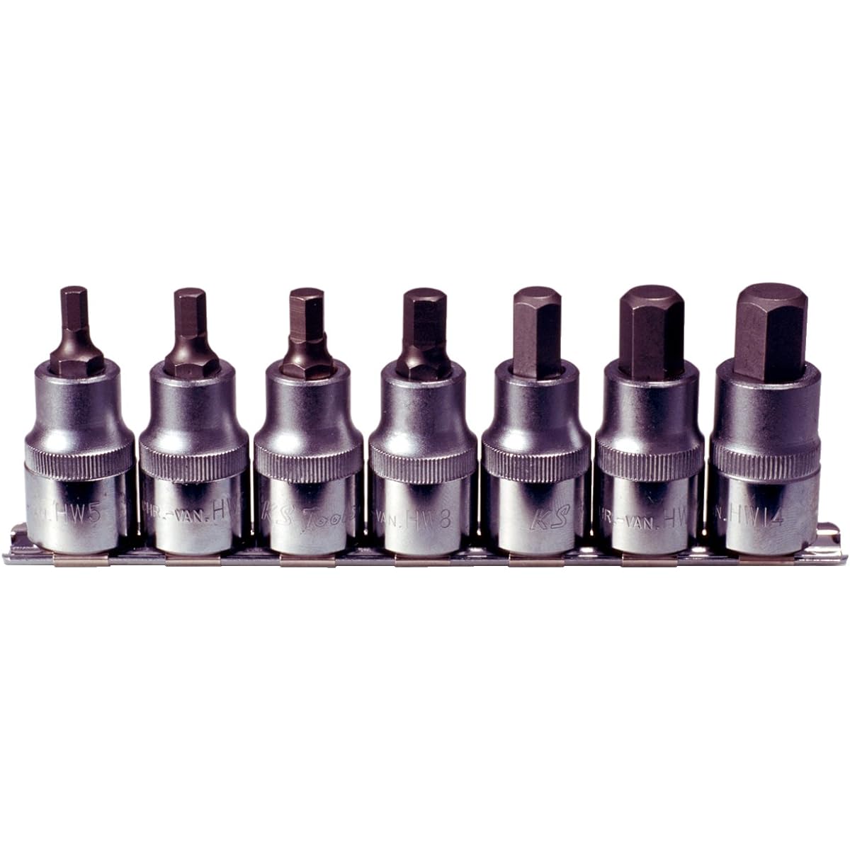 KS TOOLS 1/2" Bit socket set hexagon short 7 pcs 911.1320