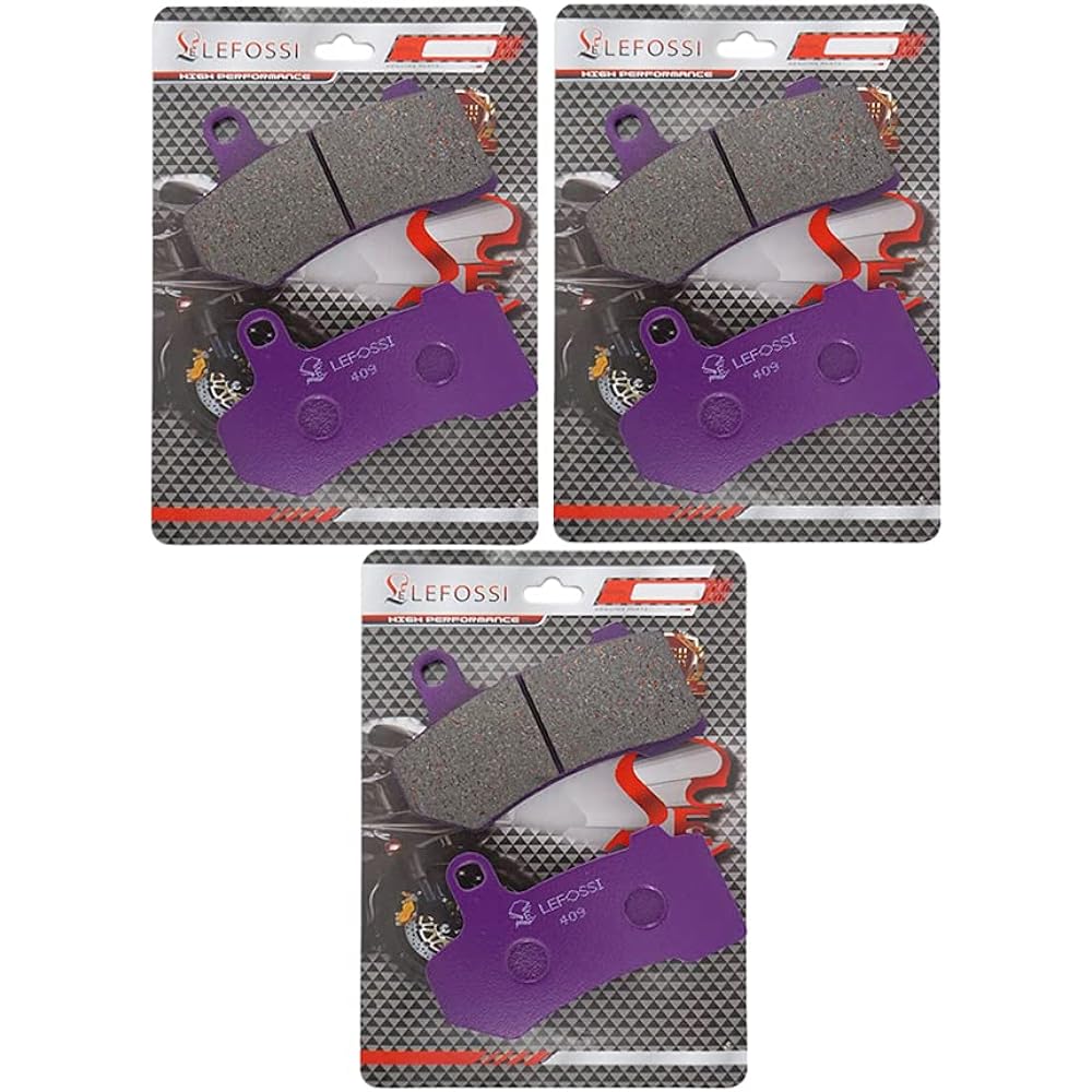 LE LEFOSSI Carbon Fiber Front Rear Brake Pad Compatible with Harley Touring FLHX Street Glide FLHR Road King 2008-2021 FA409FR