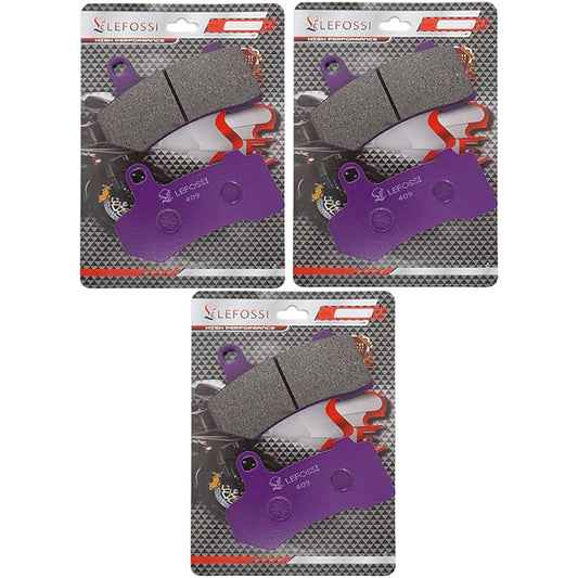 LE LEFOSSI Carbon Fiber Front Rear Brake Pad Compatible with Harley Touring FLHX Street Glide FLHR Road King 2008-2021 FA409FR