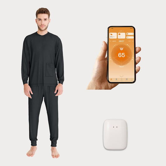 [E Sleepy] Pajama Set Room Wear Type Unisex Navy S