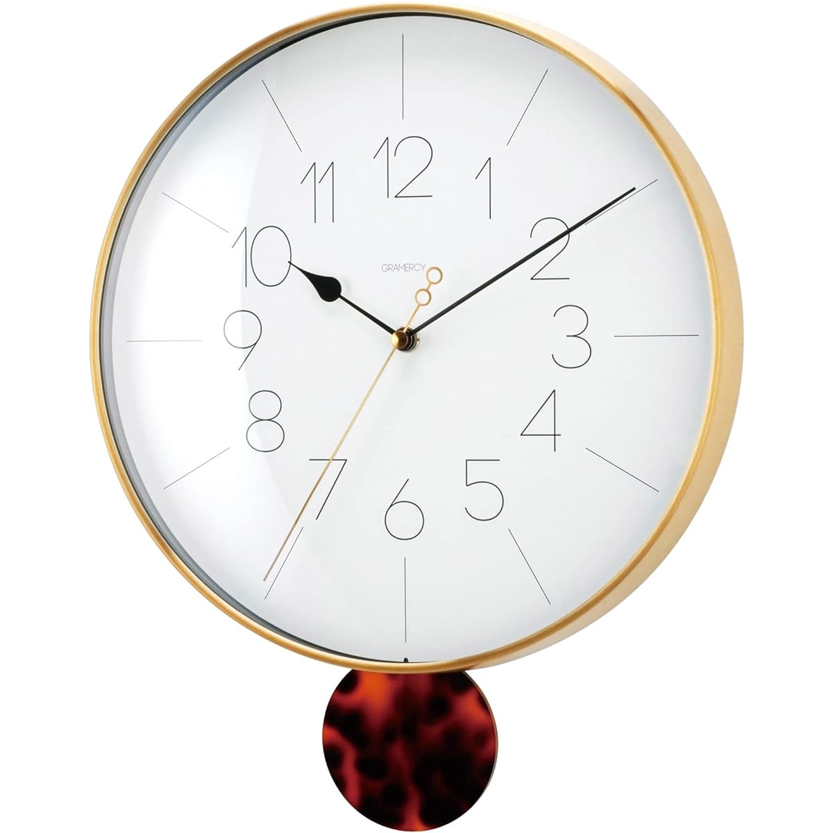 Interform Wall Clock Pendulum Clock Melois CL-4093 Gold Tortoiseshell W29 x H36 x D6.5cm