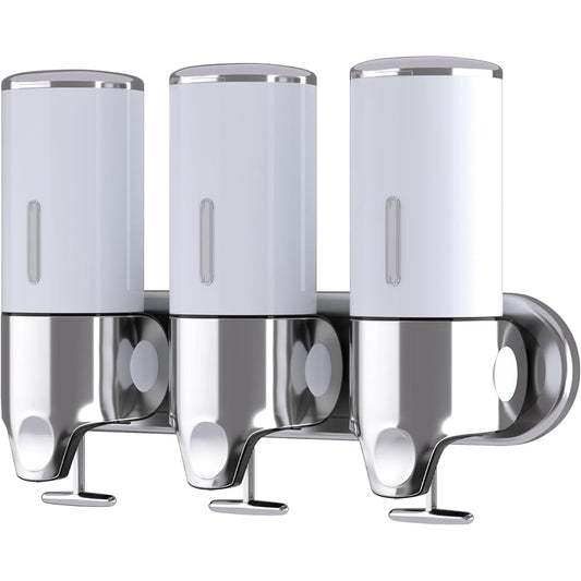 MITORI Shampoo Dispenser Magnetic Wall Mount Magnetic Soap/Shampoo Dispenser (300mlx3, Black)