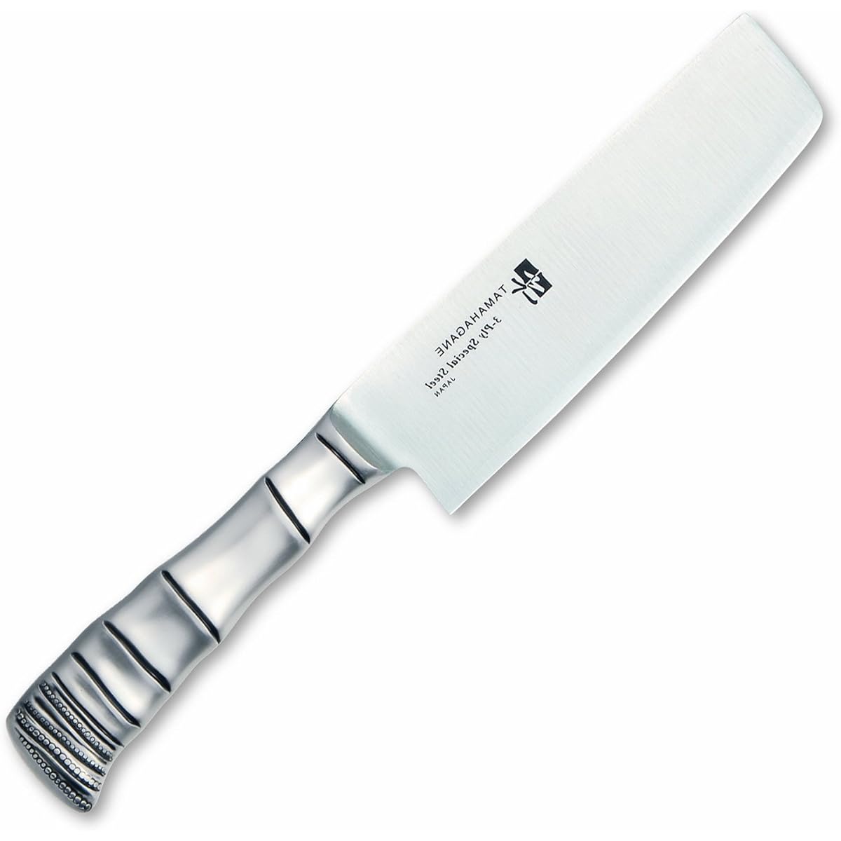 Kataoka Seisakusho Nakiri Knife Silver 160mm Made in Japan TAMAHAGANE Bamboo Molybdenum Vanadium Steel Cut TK-1116