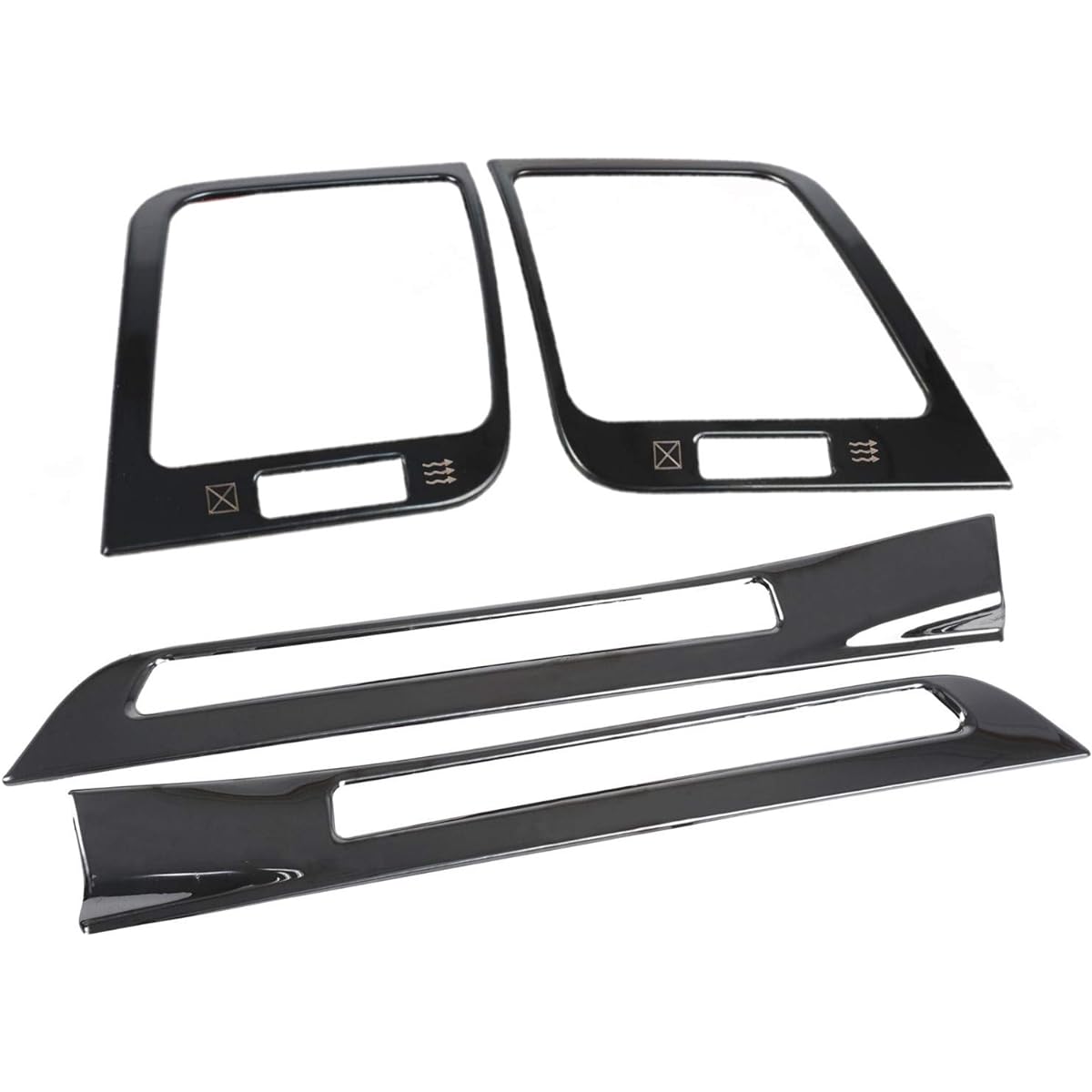Newkingz Crown 210 Series Parts Front Air Conditioner Vent Cover Garnish Accessory Stainless Steel 2 Piece Interior Decoration Parts (Front Air Conditioner/Door Air Conditioner Cover Black Set)