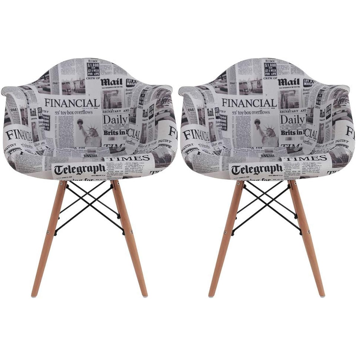 Chair Eames Chair Designer Reproduct Dining Chair English Letters Width 61.5 x Depth 65.5 x Height 83 DN1002 Set of 2