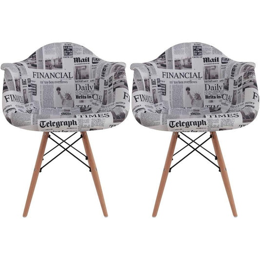 Chair Eames Chair Designer Reproduct Dining Chair English Letters Width 61.5 x Depth 65.5 x Height 83 DN1002 Set of 2