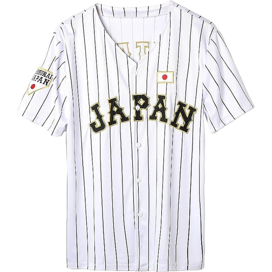 [KLIVYA] Shohei Otani Uniform Children Size 2023 WBC Uniform Samurai Japan Baseball Shohei Otani Hand Name Uniform Number 16 Baseball Short Sleeve Cheer (Children 120, Embroidery Style)