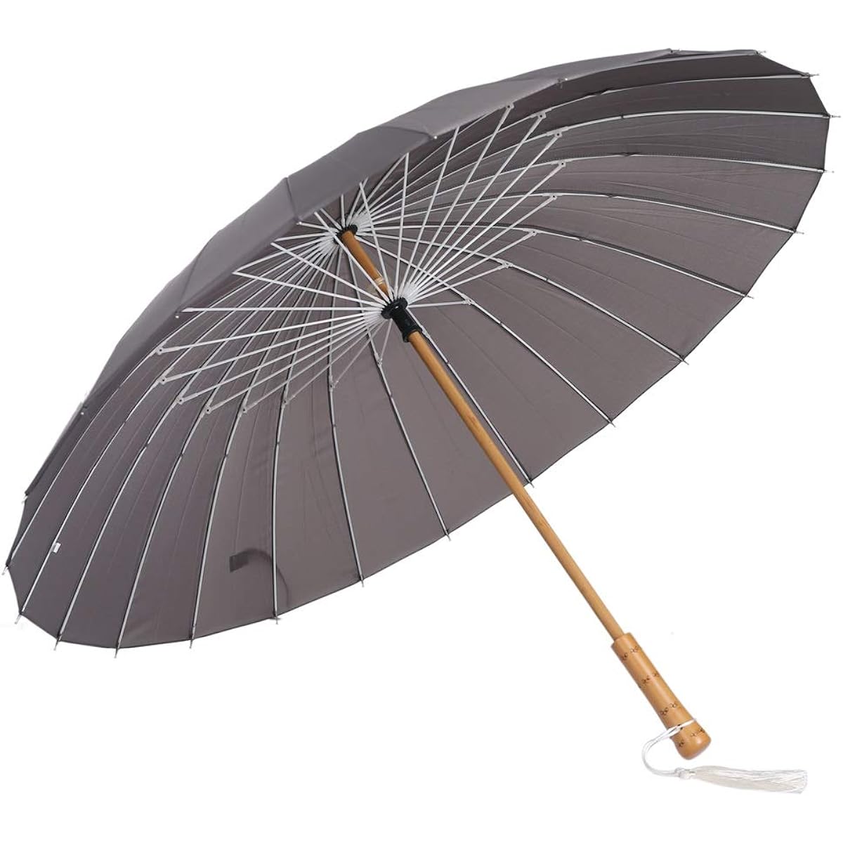 Long Umbrella, Rain Umbrella, Japanese Umbrella, Bank Umbrella, Men's Umbrella, Light, Windproof, Water Repellent, 24 Ribs, Glass Fiber, For Sunny and Rainy Days, Against Rainy Season, Wooden, Handy, For Women, Men, Cosplay, Photography