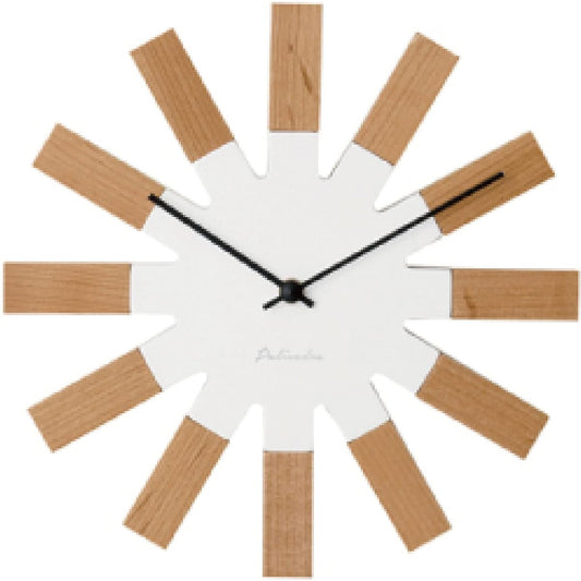 Interform Wall Clock CL-2949WH Vielco White Scandinavian Wood W25 x H25 x D2.5cm Sweep Movement