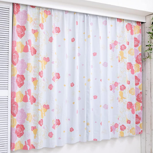 Disney Beauty and the Beast Belle 2nd Class Blackout Thermal Curtains + Lace Curtains Set of 4 Width 100 x 178cm Length SB-630-D/SB-631-D