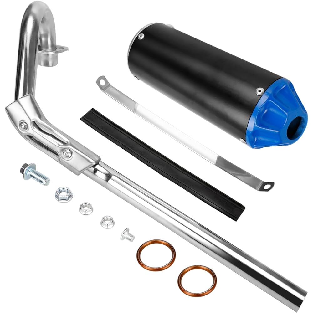 FVRITO High Performance Exhaust Muffler Silencer Pipe Assembly Kit for Honda CRF50 XR50 70cc 110cc 125cc Taotao DB14 DB10 SSR SR110 Rocketa xpro db-x20 SDG Coolster Ex16 Chinese Pit Dirt Bike Blue