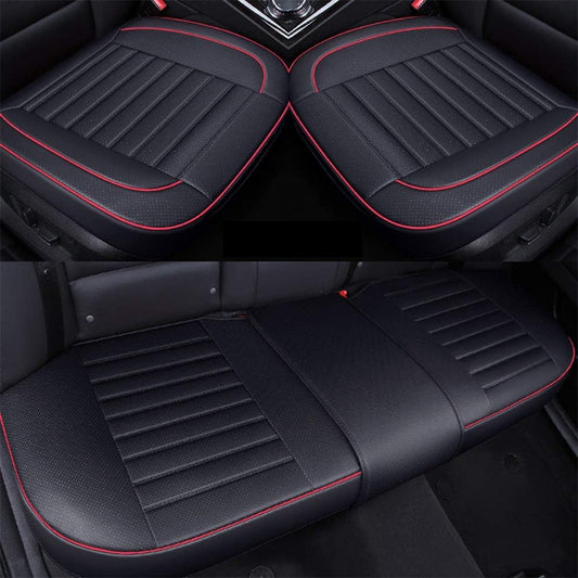 HONCENMAX Car Seat Cover Set Cover Cushion Seat Cushion Seat Car Supplies Car Seat PU Leather - 3D Structure with Pocket Anti-Slip General Purpose - 2 pieces for front seat + 1 piece for back seat