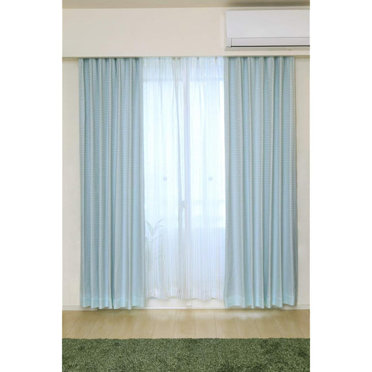 [Choose from 32 types] Curtain blackout coordination set of 4 (2 drapes, 2 lace) Insulation, heat retention, UV protection, washable, shape memory, width 100cm x length 120cm, navy