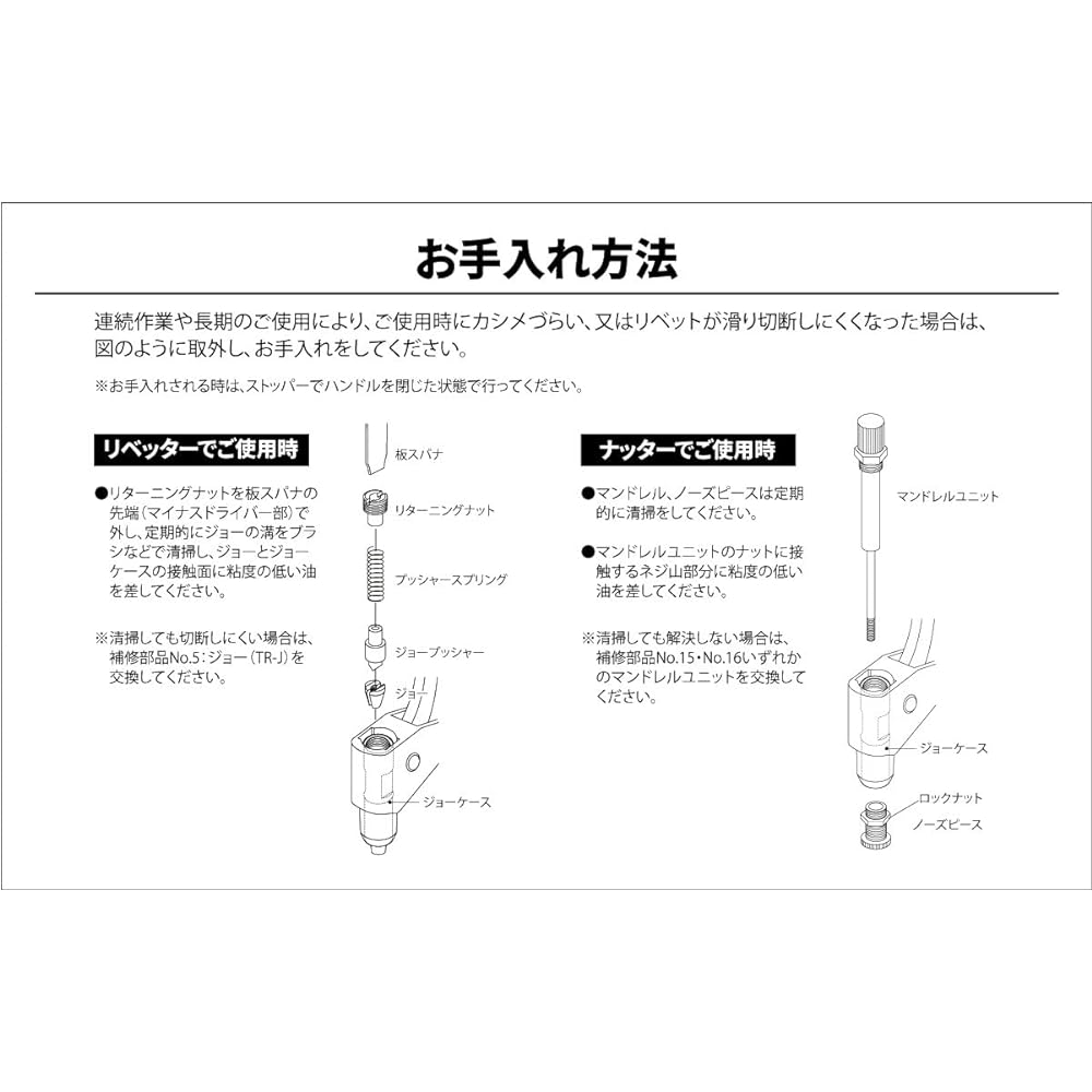 Top (TOP) Riveter Nutter *6 pieces TRN-002 Tsubame Sanjo Made in Japan