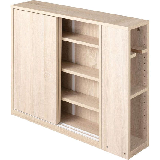 Iris Plaza Toilet Rack Slim Storage Washroom Storage Natural Width approx. 60 x Depth approx. 17 x Height approx. 63 cm Comes with side rack and casters