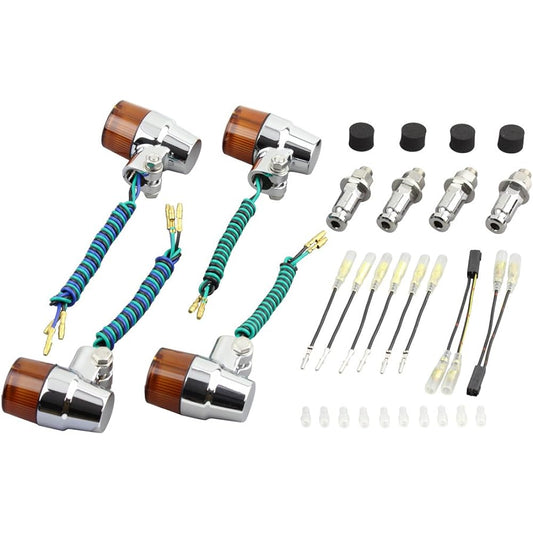 POSH Motorcycle Supplies Super Bike Mini Type Turn Signal Vehicle Specific Set ZEPHYR1100/RS('01~) ZEPHYR750/RS('01~'03) ZEPHYR400χ('01~) ZRX400II('01~'03) Plated Body/Orange