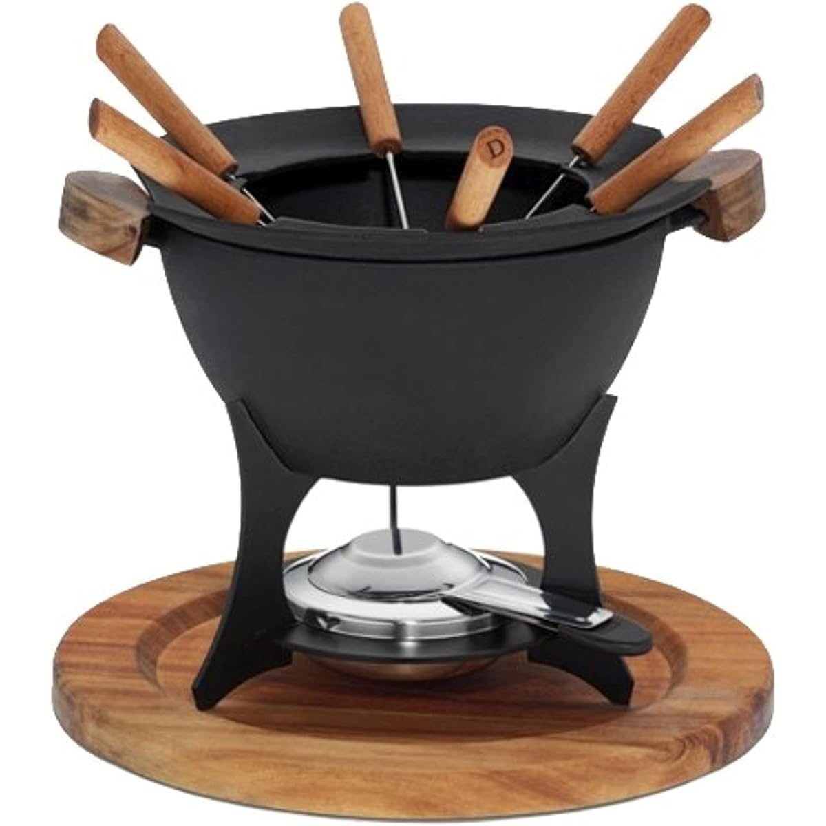 Kela Fondue Pot Black Size:∅27×H21.5cm Fondue Set for 6 People Country 16644