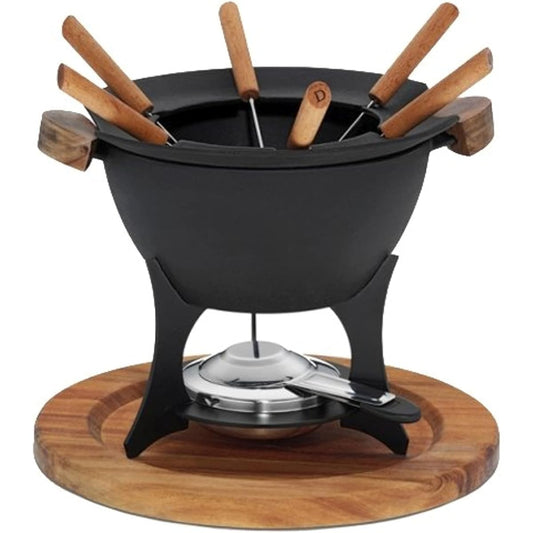 Kela Fondue Pot Black Size:∅27×H21.5cm Fondue Set for 6 People Country 16644