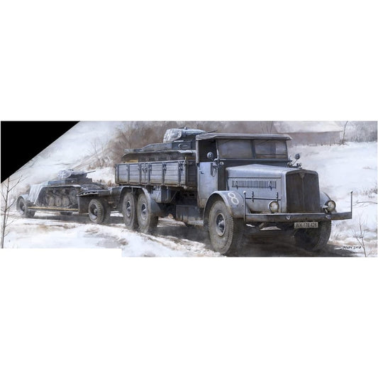 Das Werk 1/35 German Army FAUN L900 Truck (Soft Top/Hard Top) SdAh115 with Trailer Plastic Model USCDW35003X Molding Color