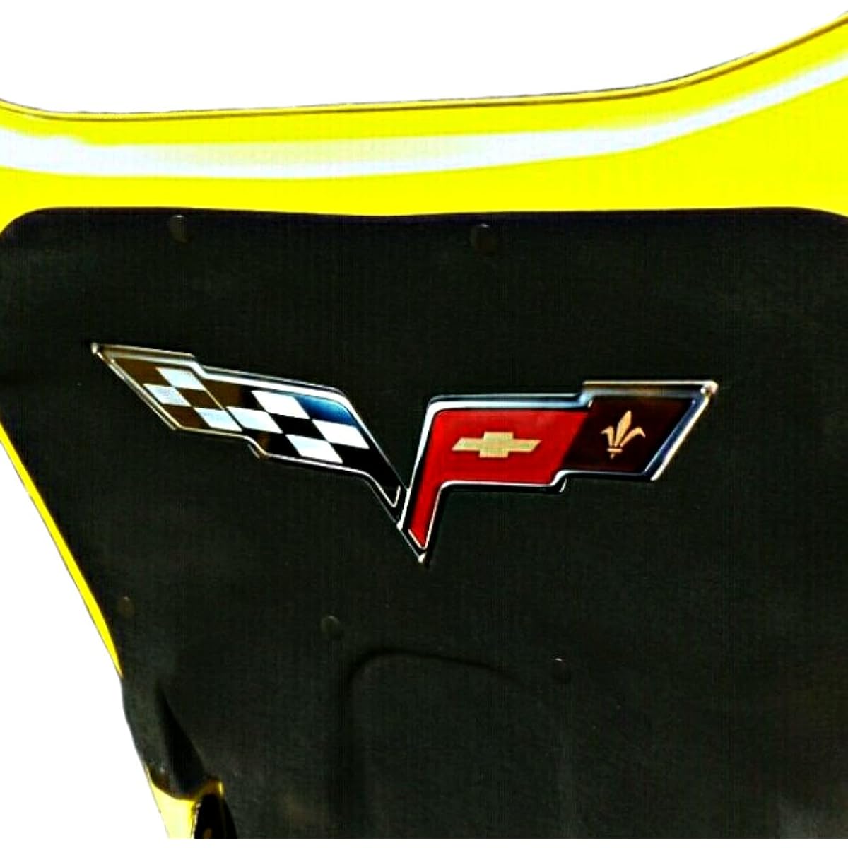 C6 Colvet Cross Flag Metal Under Food Emblem ZR1 All 2005 to 2013 Corvette