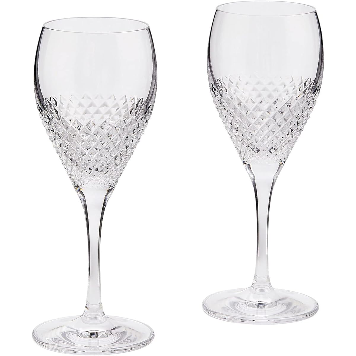 [Regular Imported Product] Wedgwood Vera Wang Diamond Mosaic Wine Glass Pair Height 22cm Wedding Gift 1065056