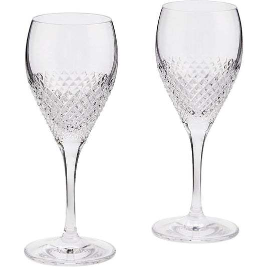 [Regular Imported Product] Wedgwood Vera Wang Diamond Mosaic Wine Glass Pair Height 22cm Wedding Gift 1065056