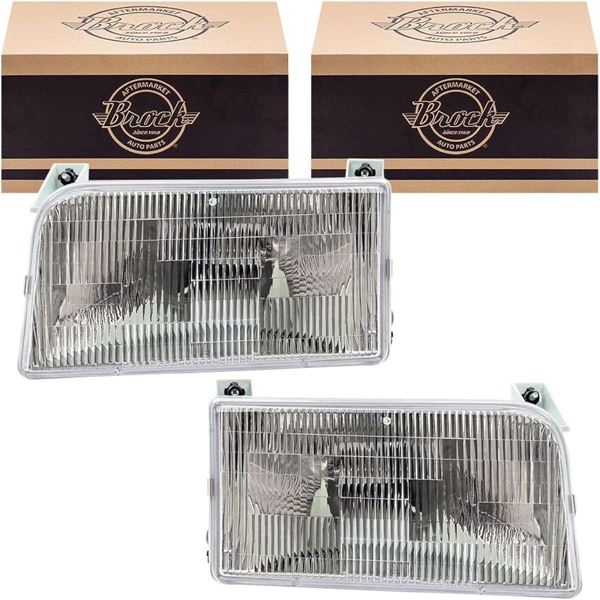 BROCK replacement driver and headlight for passenger seats 1992-1996 F150 Pickup truck F2TZ13008B F2TZ13008A