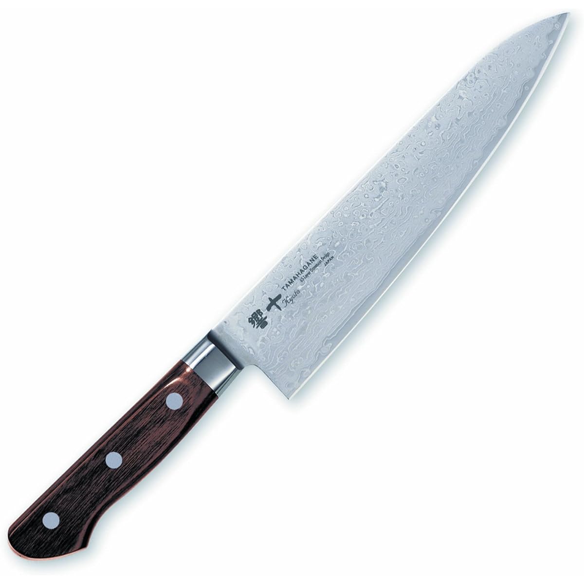 Kataoka Seisakusho Gyuto Knife Silver 210mm Made in Japan TAMAHAGANE Hibiki 63 Layer Damascus Steel KP-1105