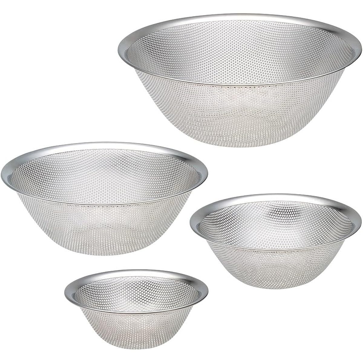 Sori Yanagi Made in Japan Colander Punching Strainer Set of 4 (16.19.23.27cm) Stainless Steel