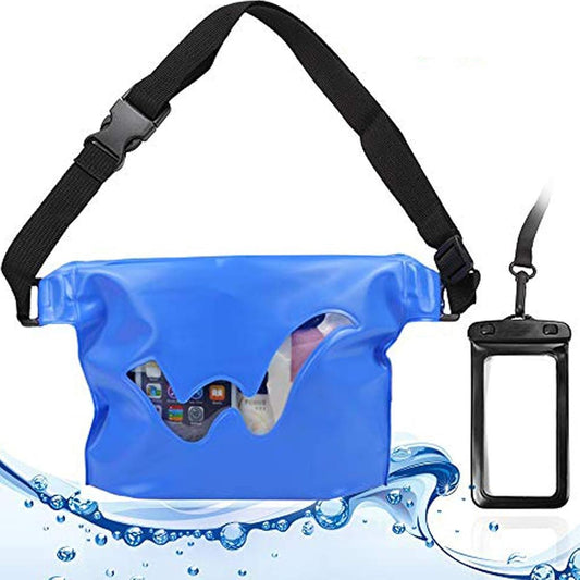 Mercs Waterproof Bag, Waist Pouch, Waterproof Pouch, PVC Material, Velcro, Waterproof Case for Smartphone Included, Beach, Fishing, Mountain Climbing, Outdoors, M Size, All 3 Colors