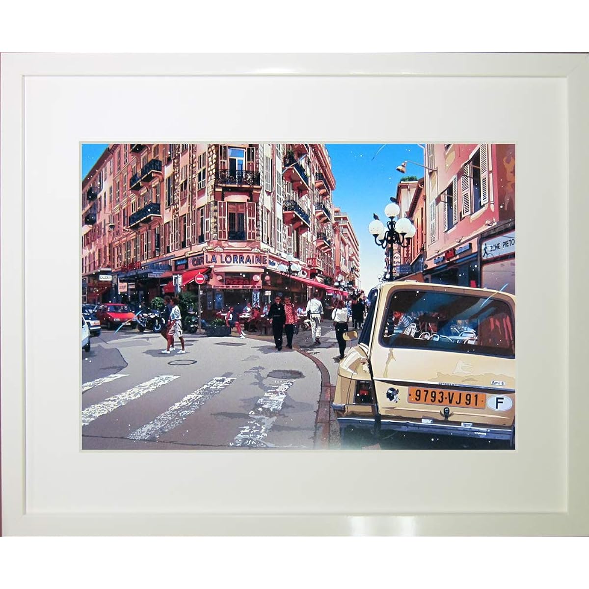 Hideto Suzuki ◆ [Street corner of Nice] ◆ Art print ◆ Framed 53x43cm ◆