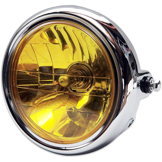 [568] Multi-reflector headlight yellow glass lens x plated case HLT-A03YL