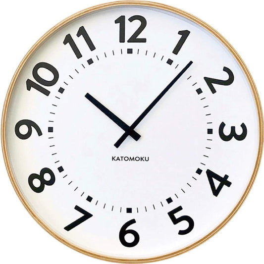 KATOMOKU plywood clock 17 radio clock sweep (continuous second hand) km-106NARC φ362mm natural