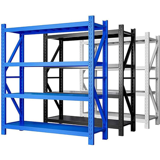 Fuyutu Steel Rack, Commercial Use, 4 Tiers, Height 200cm, Load Capacity 120kg/tier, Medium Shelf, Boltless Rack, Easy Assembly, Height Adjustable, Warehouse Storage Rack, Warehouse Shelf, Garage